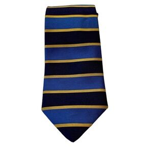 Brooks Brothers Blues and Gold Stripe Silk Tie